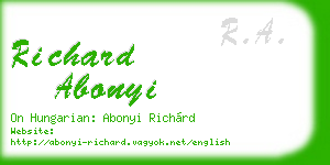 richard abonyi business card